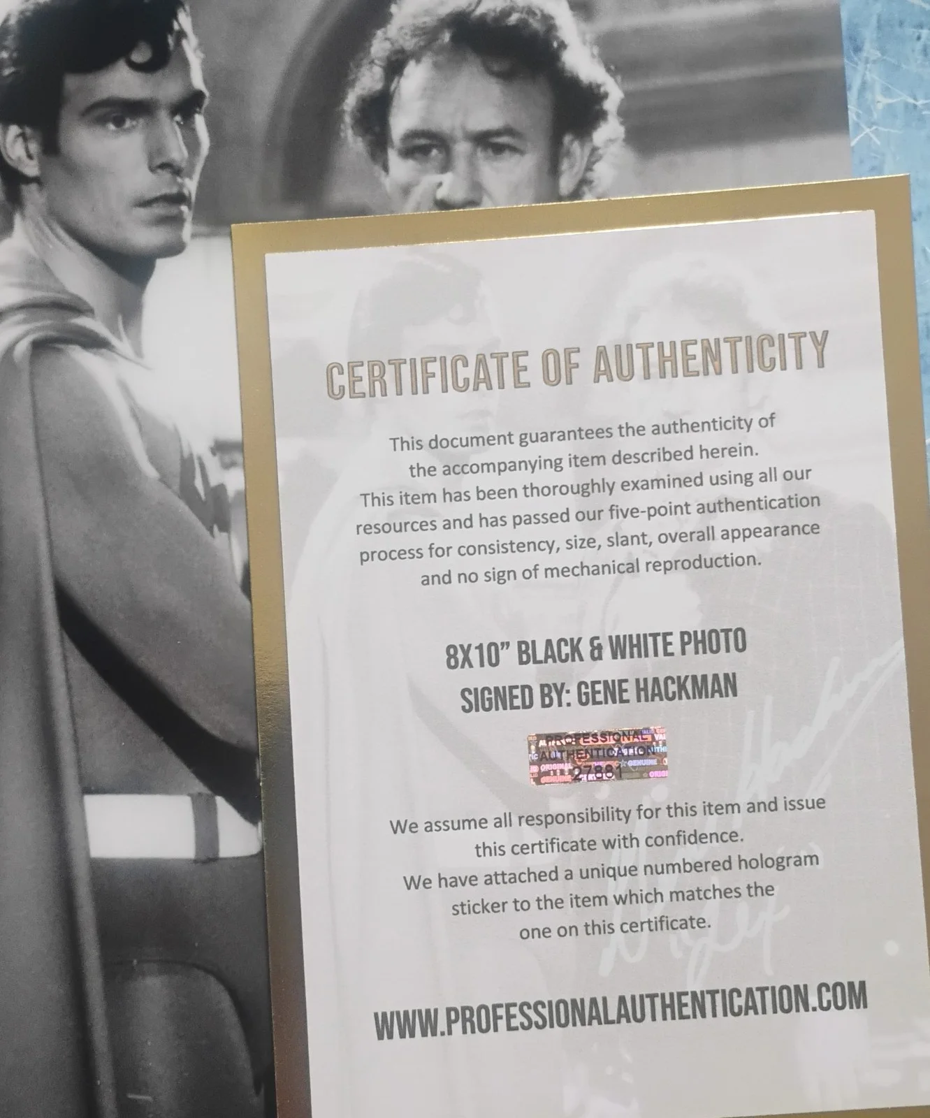 Gene Hackman Hand Signed Autograph 8x10 Photo COA Superman NO US TARIFFS, image 4