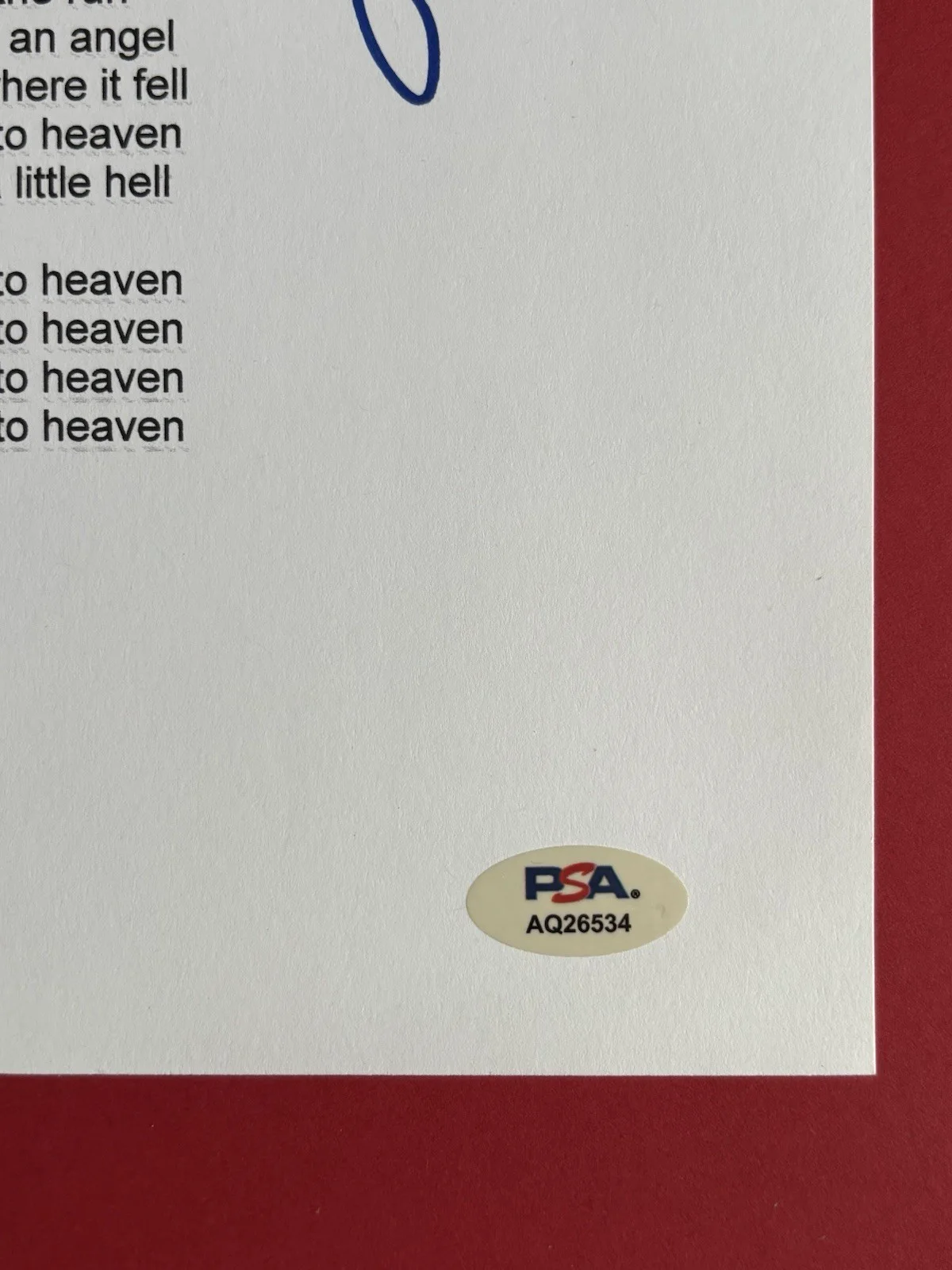THE OZARK MOUNTAIN DAREDEVILS Signed WANNA GET TO HEAVEN Lyric Sheet PSA DNA COA, изображение 3