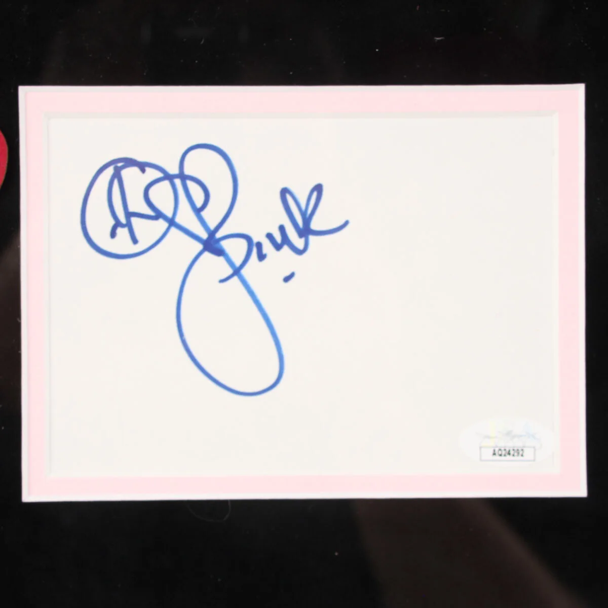 Pink Signed Photo Plexsie Glass Display 18x27 - COA JSA, image 3