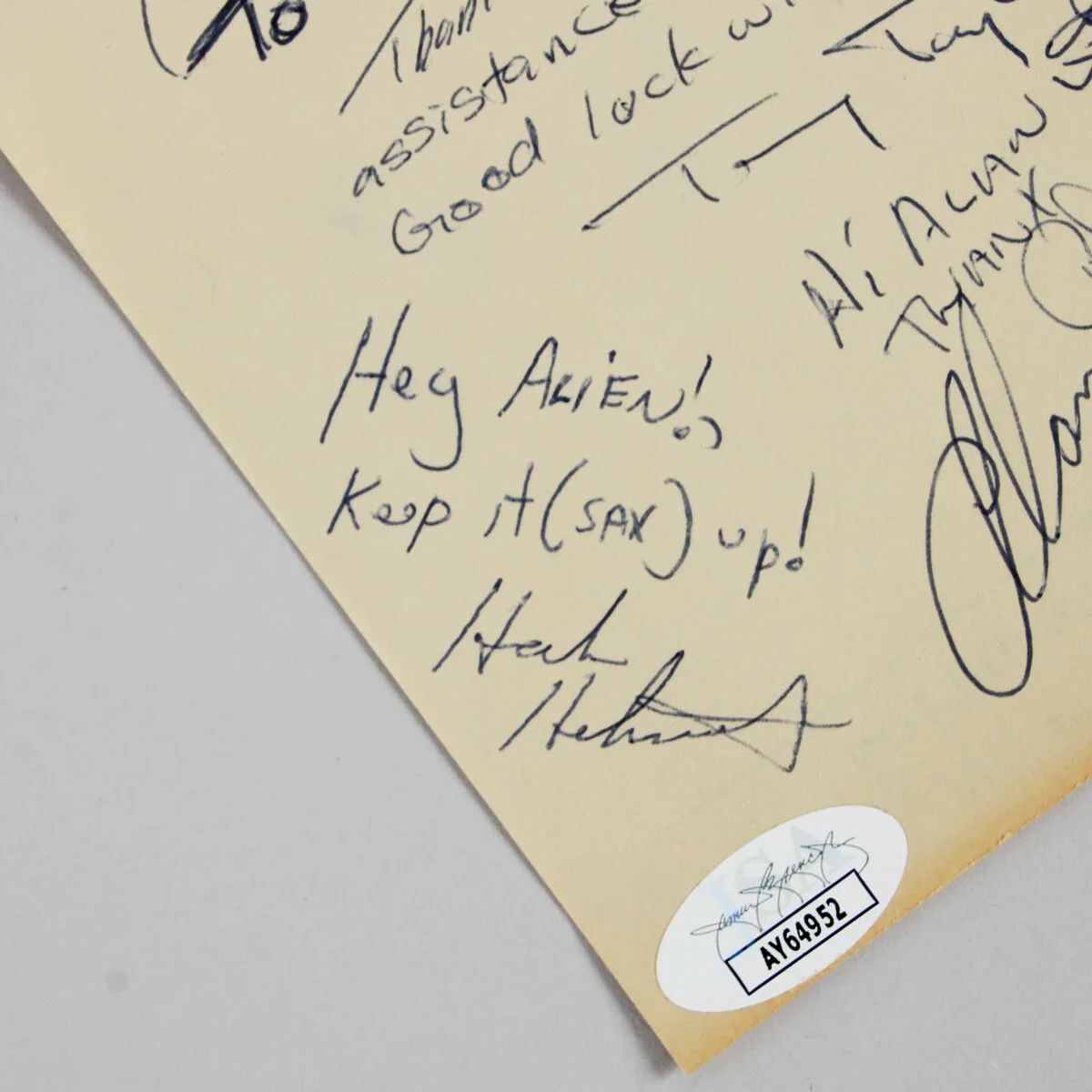 Christopher Cross Signed Cut w/ Others - COA JSA, image 3