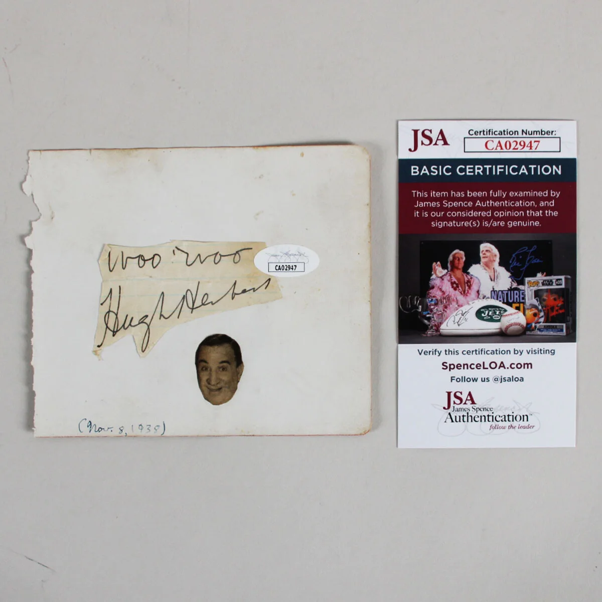 Hugh Herbert Signed Cut w/ Al Donahue - COA JSA, image 5