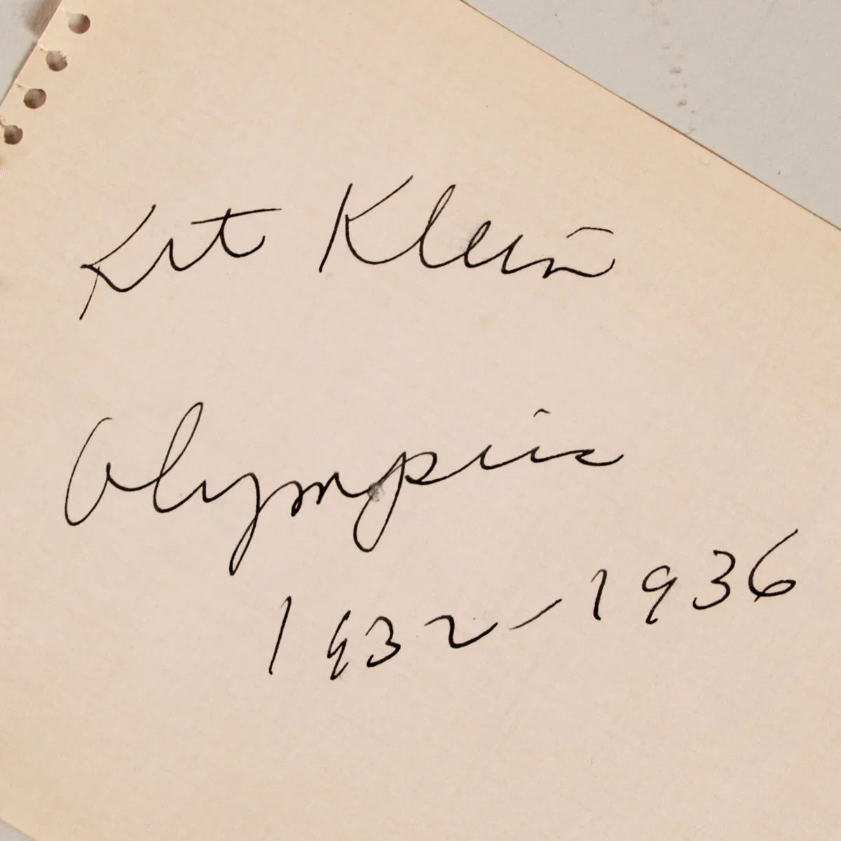 Catherine Kit Klein Signed Cut 1932 Olympic Gold Medalist - COA JSA, image 2