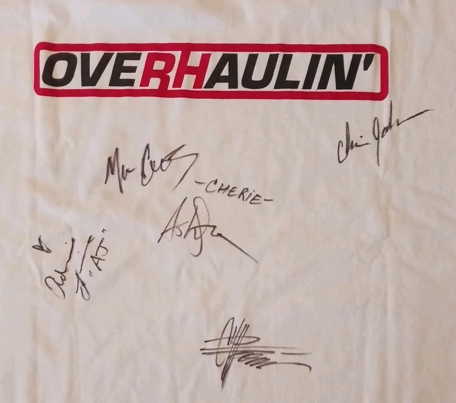 Chip Foose, AJ, Chris, Cherie, one other — Autographed T Shirt From Overhaulin cast, image 3