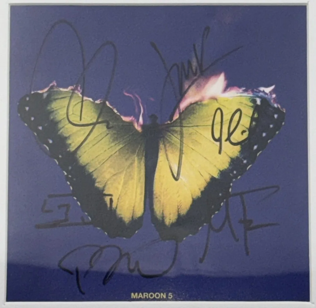 MAROON 5 LOVE IS LIKE SIGNED FRAMED & MATTED CD AUTOGRAPHED ART CARD SHIPS ASAP, изображение 2