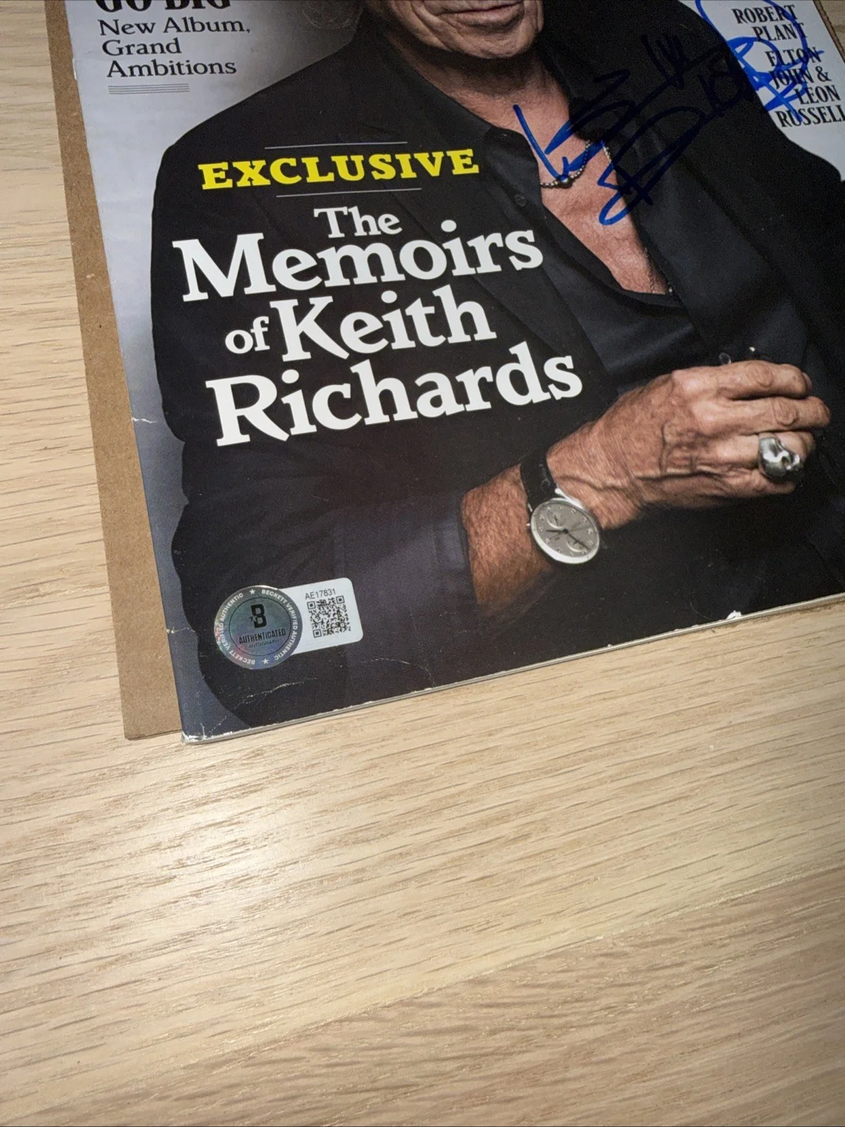 Keith Richards Rolling Stones Signed Rolling Stone Magazine Beckett COA LOA, image 5