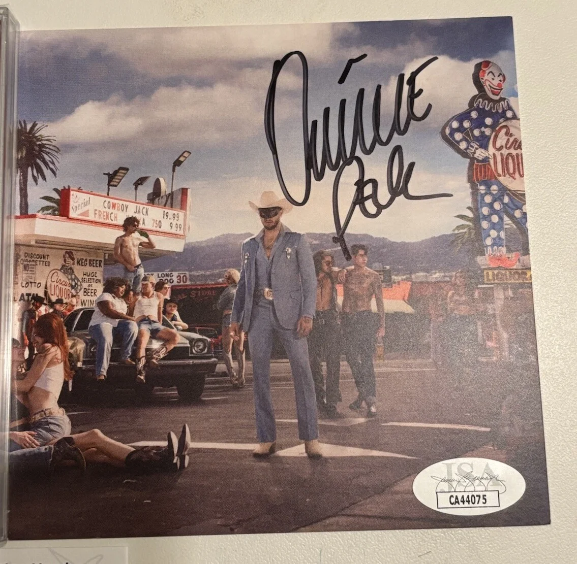 ORVILLE PECK STAMPEDE AUTOGRAPHED SIGNED ART CARD NEW CD JACKET JSA COA CA44075, image 2