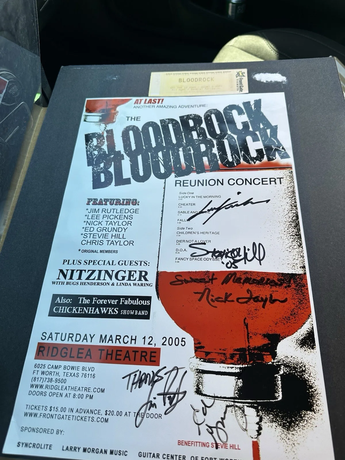 Bloodrock Multi Signed Poster BAS LOA 5 Autos Ridglea 2005, image 2