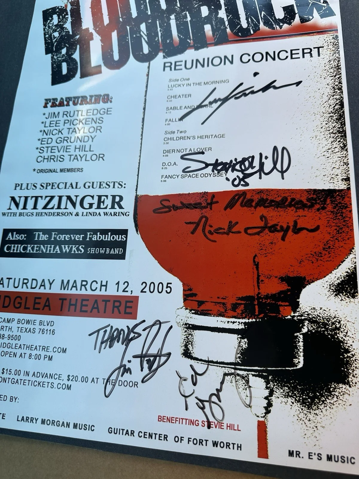 Bloodrock Multi Signed Poster BAS LOA 5 Autos Ridglea 2005, image 5