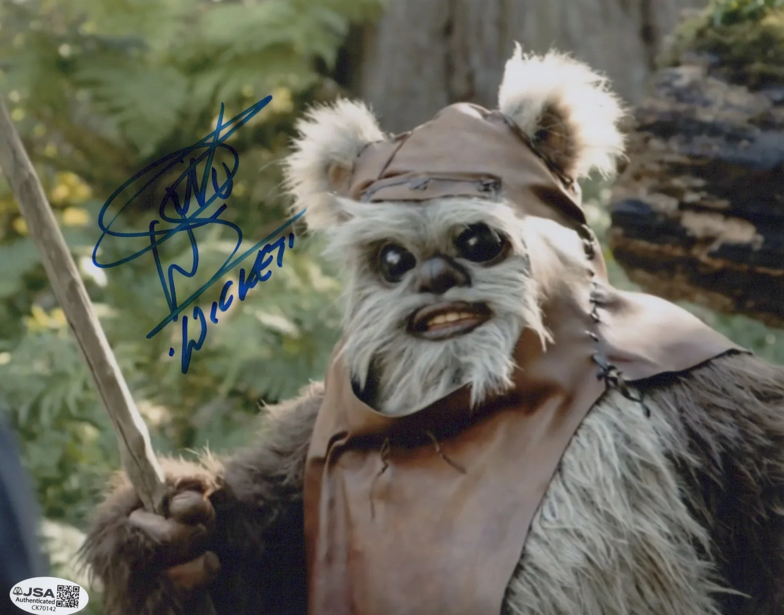 Warwick Davis — Star Wars - TROS - Warwick Davis signed Wicket 8x10 photo JSA COA
