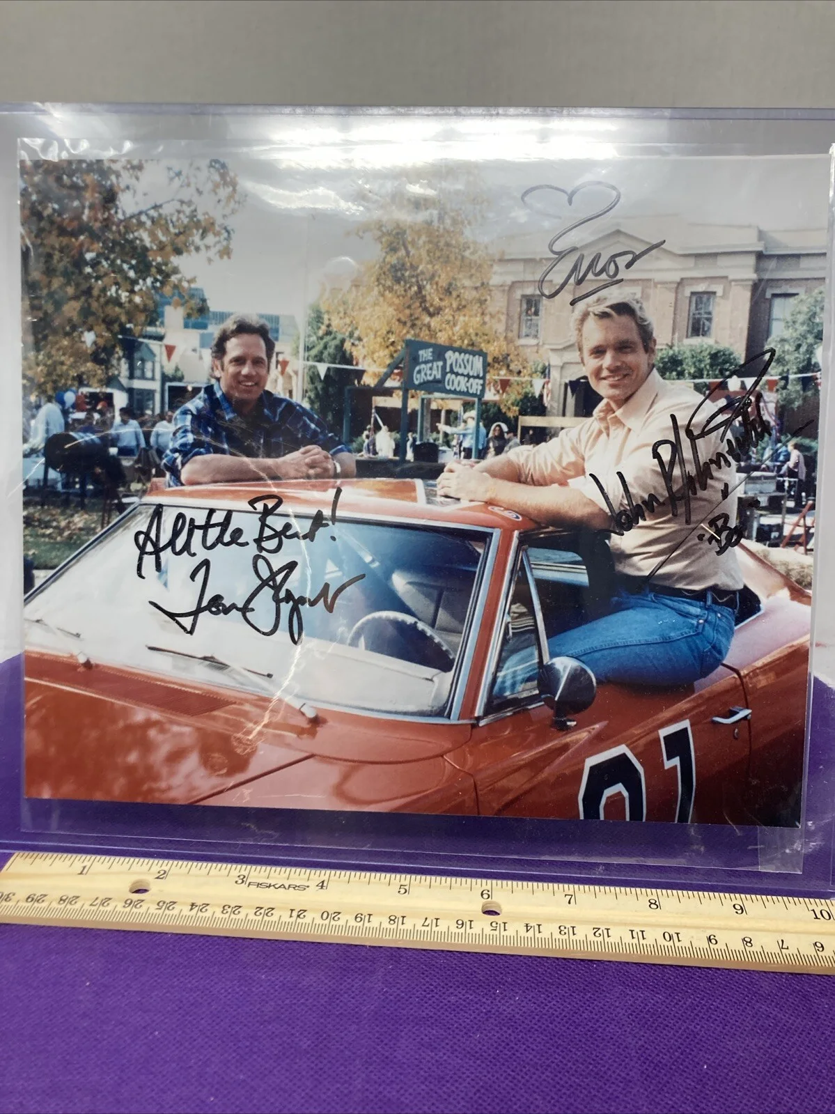 Schneider — The Dukes of Hazzard TV Show 3 Cast Wopat Schneider Enos Autographed, изображение 3