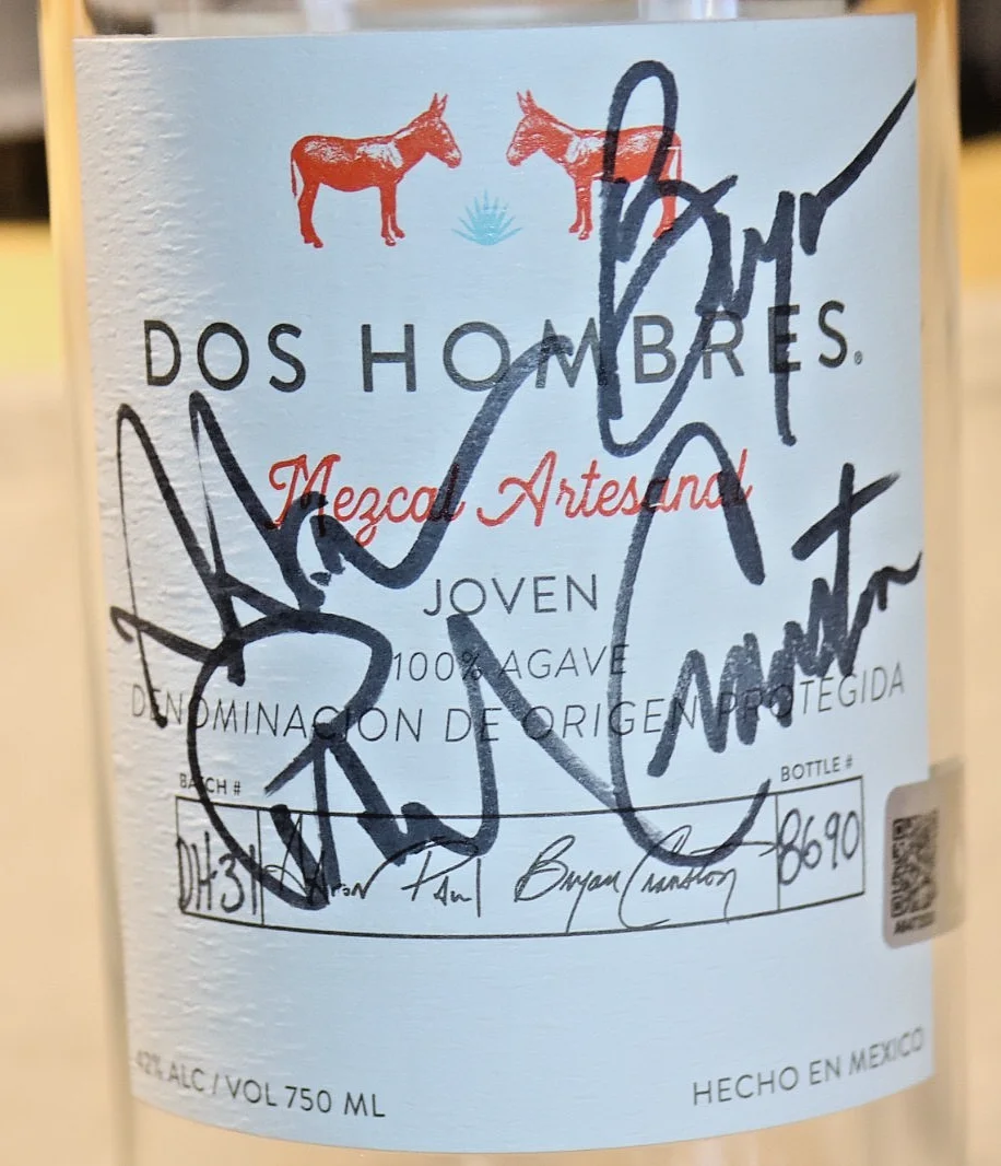 DOS HOMBRES SIGNED EMPTY BOTTLE Breaking Bad BRYAN CRANSTON & AARON PAUL Hangtag, image 2