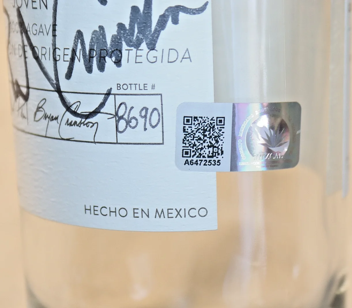 DOS HOMBRES SIGNED EMPTY BOTTLE Breaking Bad BRYAN CRANSTON & AARON PAUL Hangtag, image 5