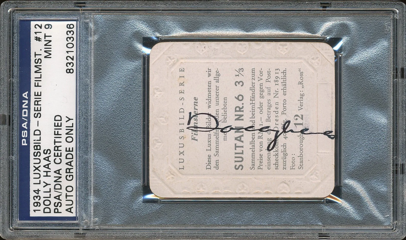 Dolly Haas — Dolly Haas Signed 1934 Luxusubild Filmstars Card PSA DNA Movie Autographed Germa, изображение 2