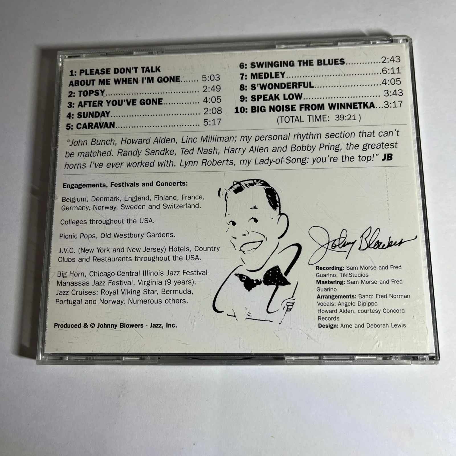 JOHNNY BLOWERS AND HIS GIANTS OF JAZZ CD Autographed, изображение 2