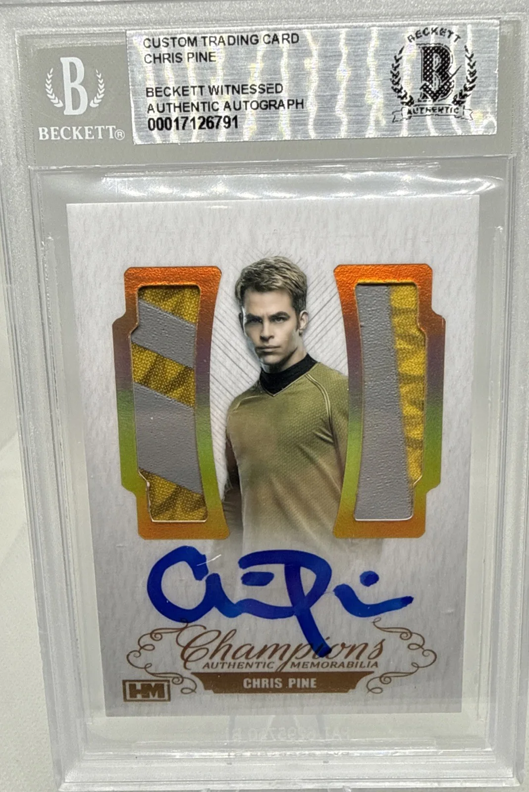 Chris Pine — 2025 Champions Star Trek Memorabilia & Auto Chris Pine #25/25 Beckett Auth