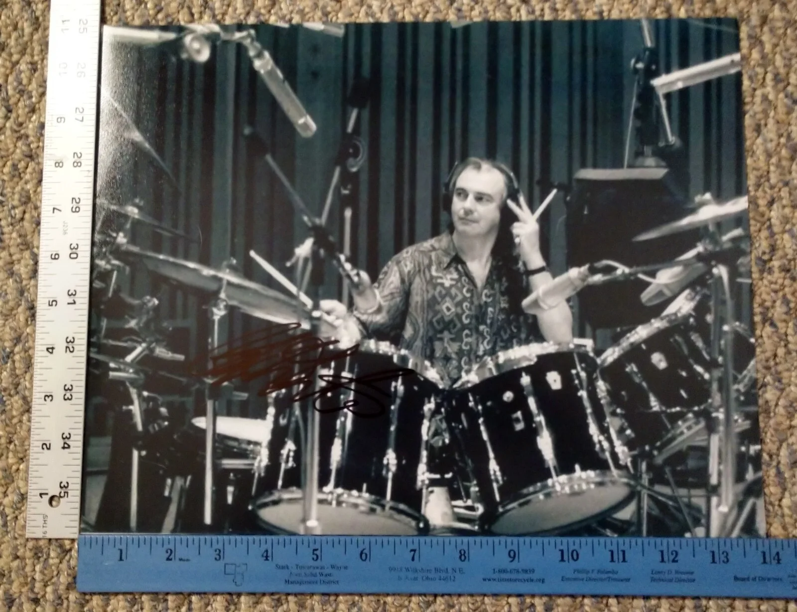 YES Drummer Alan White Signed 11x14 Custom Matted PLASTIC ONO BAND, image 2