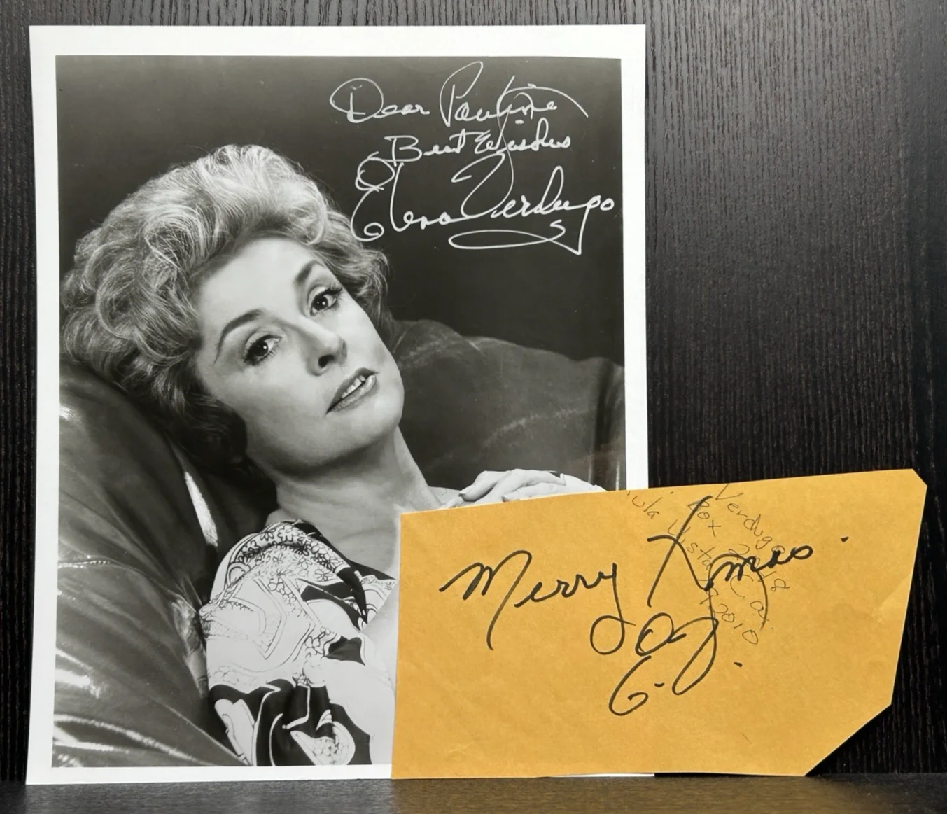 Elena Verdugo — ELENA VERDUGO ORIGINAL SIGNED PHOTO & PAPER Autograph JSA COA House Frankenstein