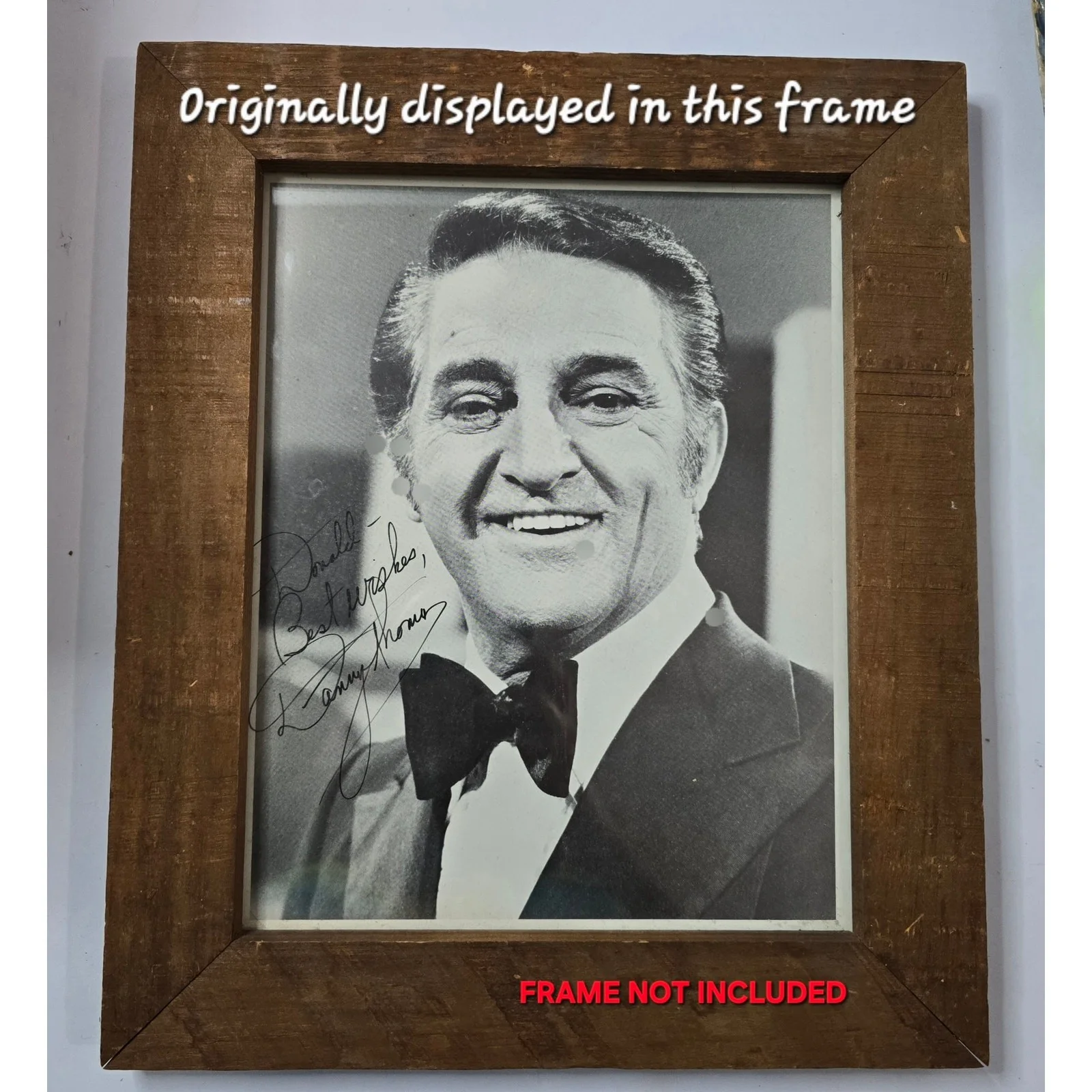 Danny Thomas — Danny Thomas Autographed Photo Signed Vintage Black & White Portrait Unframed, image 2