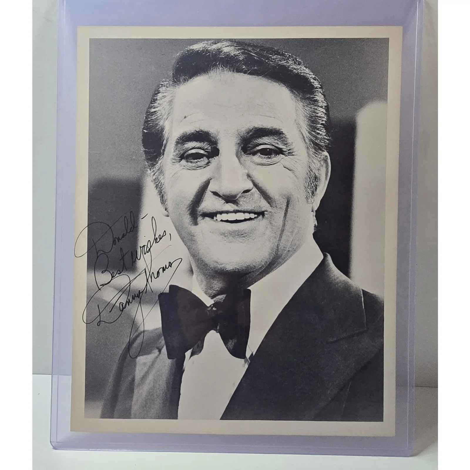 Danny Thomas — Danny Thomas Autographed Photo Signed Vintage Black & White Portrait Unframed, image 4