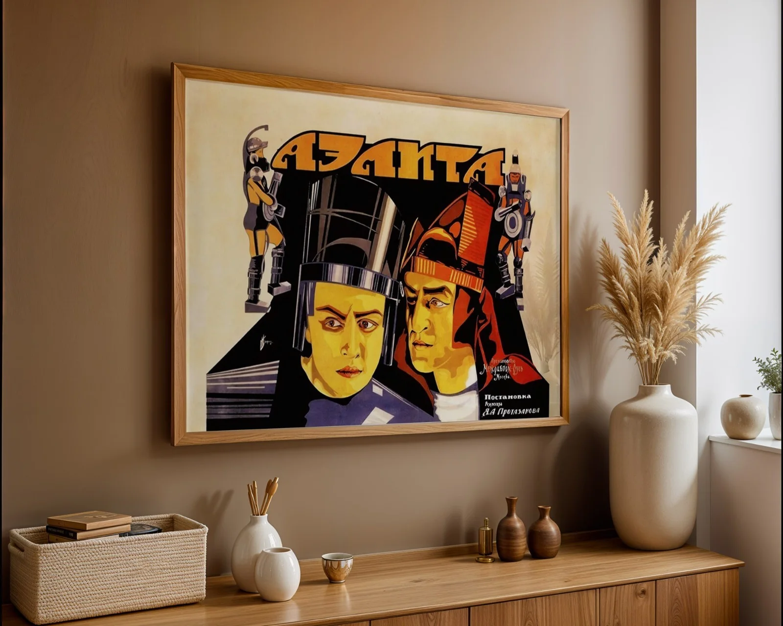 Aelita (Аэлита) - 1924 Soviet Sci-Fi Restored 27.5" x 33.5" Soviet Poster, image 3