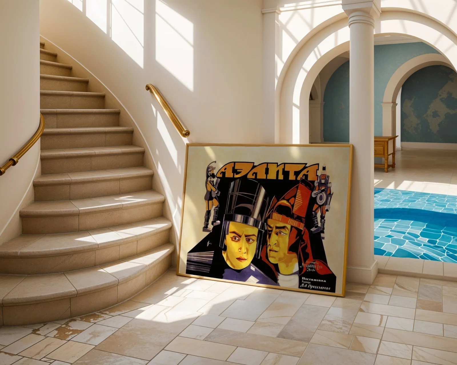 Aelita (Аэлита) - 1924 Soviet Sci-Fi Restored 27.5" x 33.5" Soviet Poster, image 4
