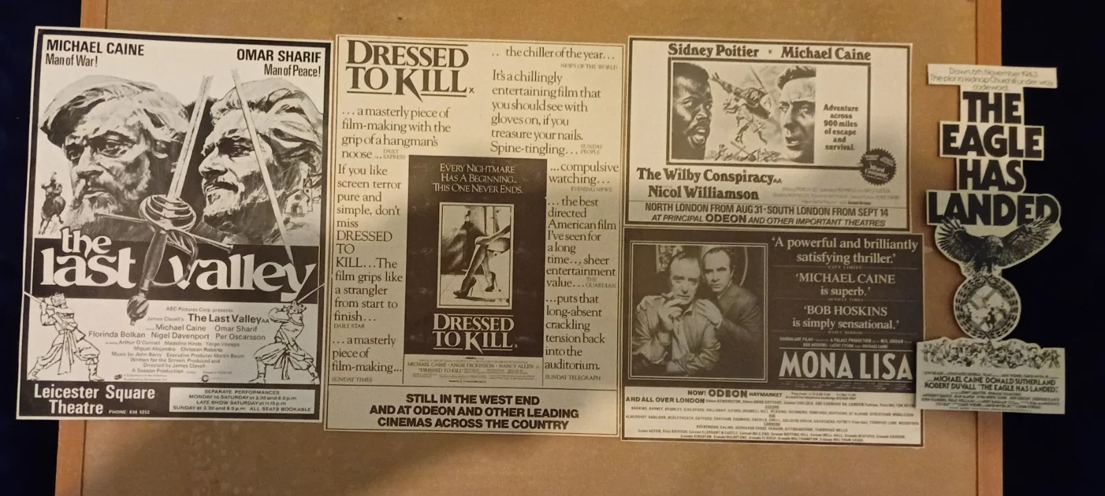 MICHAEL CAINE MAGAZINE + NEWSPAPER CLIPPINGS & MOVIE BOOK, изображение 4