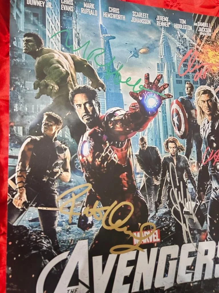 CHRIS EVANS SCARLETT JOHANSSON, HEMSWORTH, DOWNEY — EVANS JOHANSSON HEMSWORTH RUFFALO DOWNEY 5X CAST SIGNED 11X17 PHOTO AVENGERS COA, изображение 2