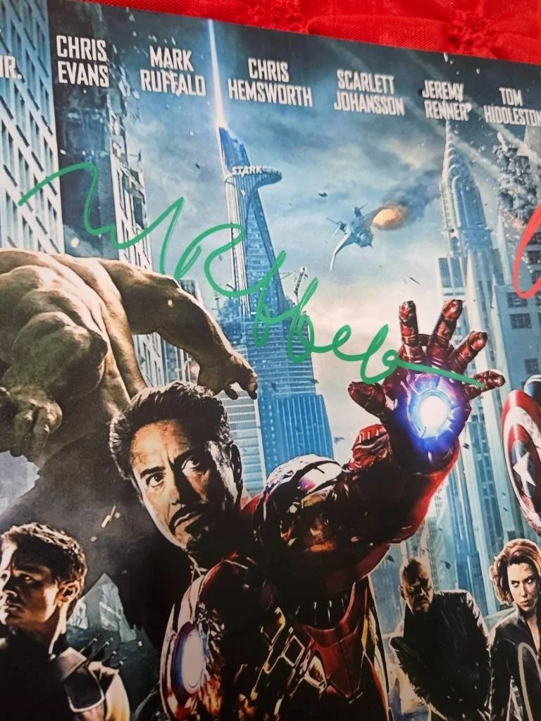 CHRIS EVANS SCARLETT JOHANSSON, HEMSWORTH, DOWNEY — EVANS JOHANSSON HEMSWORTH RUFFALO DOWNEY 5X CAST SIGNED 11X17 PHOTO AVENGERS COA, изображение 3