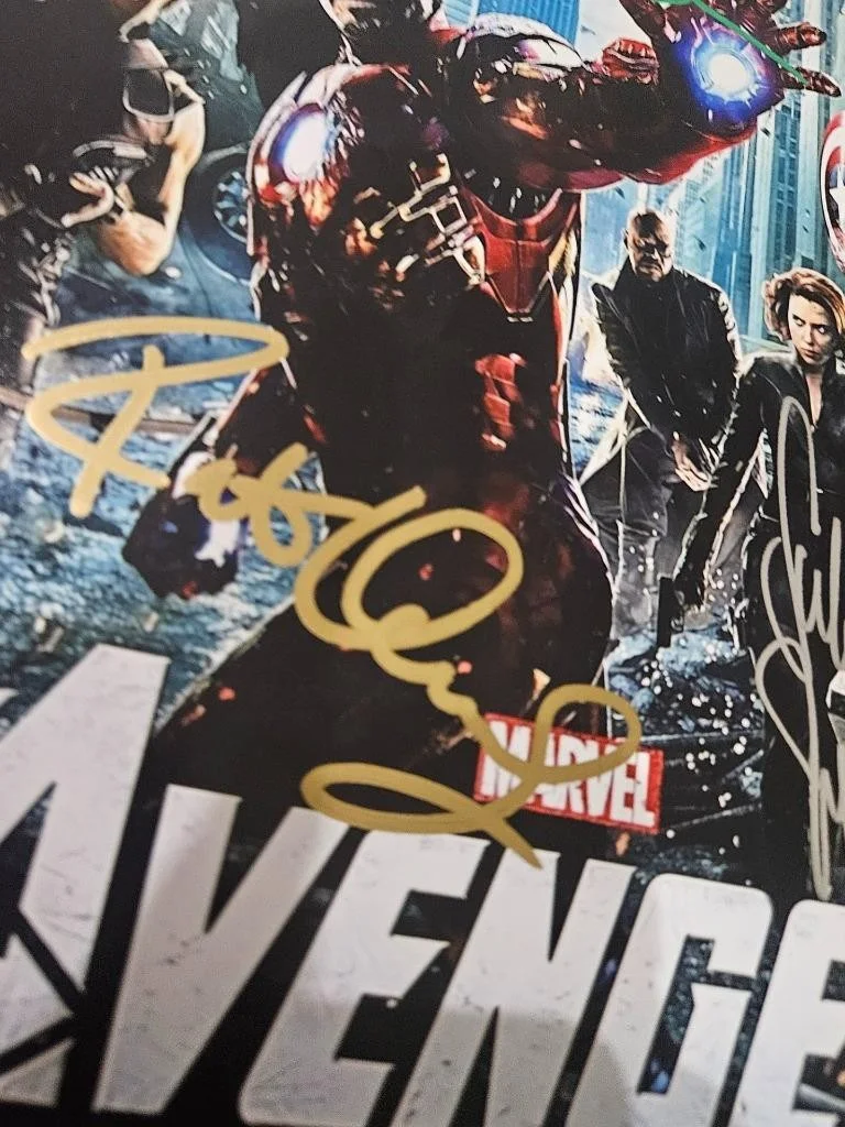 CHRIS EVANS SCARLETT JOHANSSON, HEMSWORTH, DOWNEY — EVANS JOHANSSON HEMSWORTH RUFFALO DOWNEY 5X CAST SIGNED 11X17 PHOTO AVENGERS COA, изображение 5
