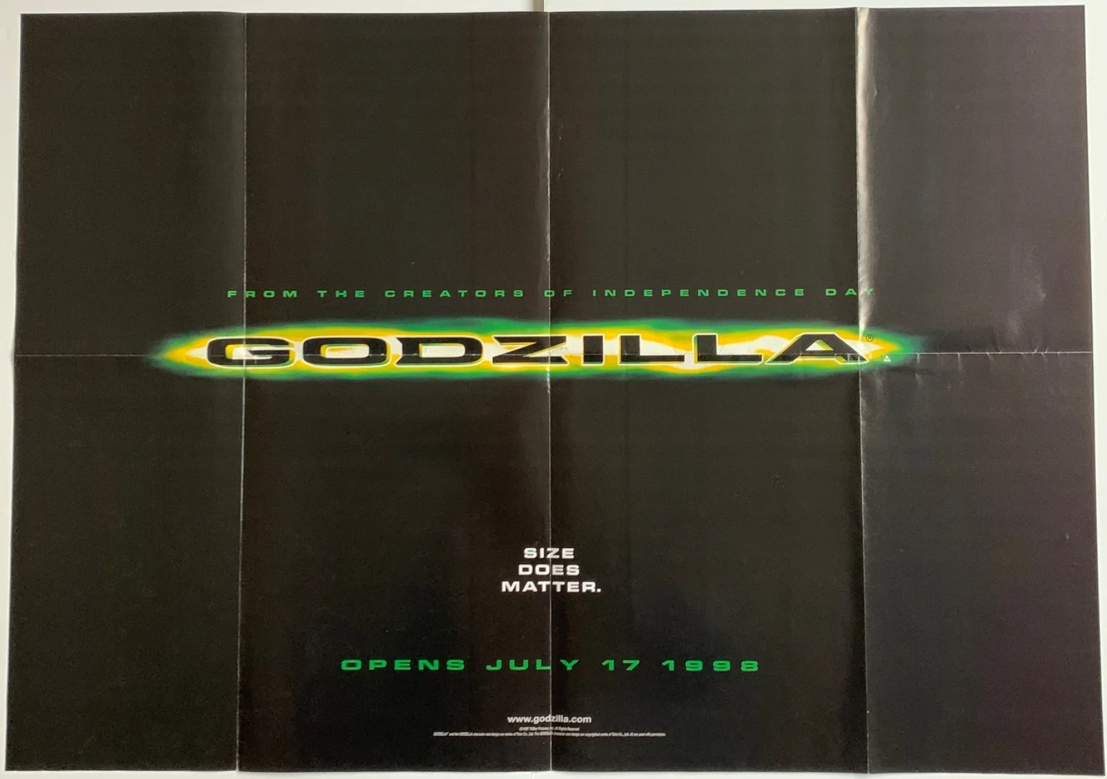 VINTAGE POSTER SILENCE OF THE LAMBS + GODZILLA DOUBLE SIDED FILM POSTER 1990’S, изображение 2