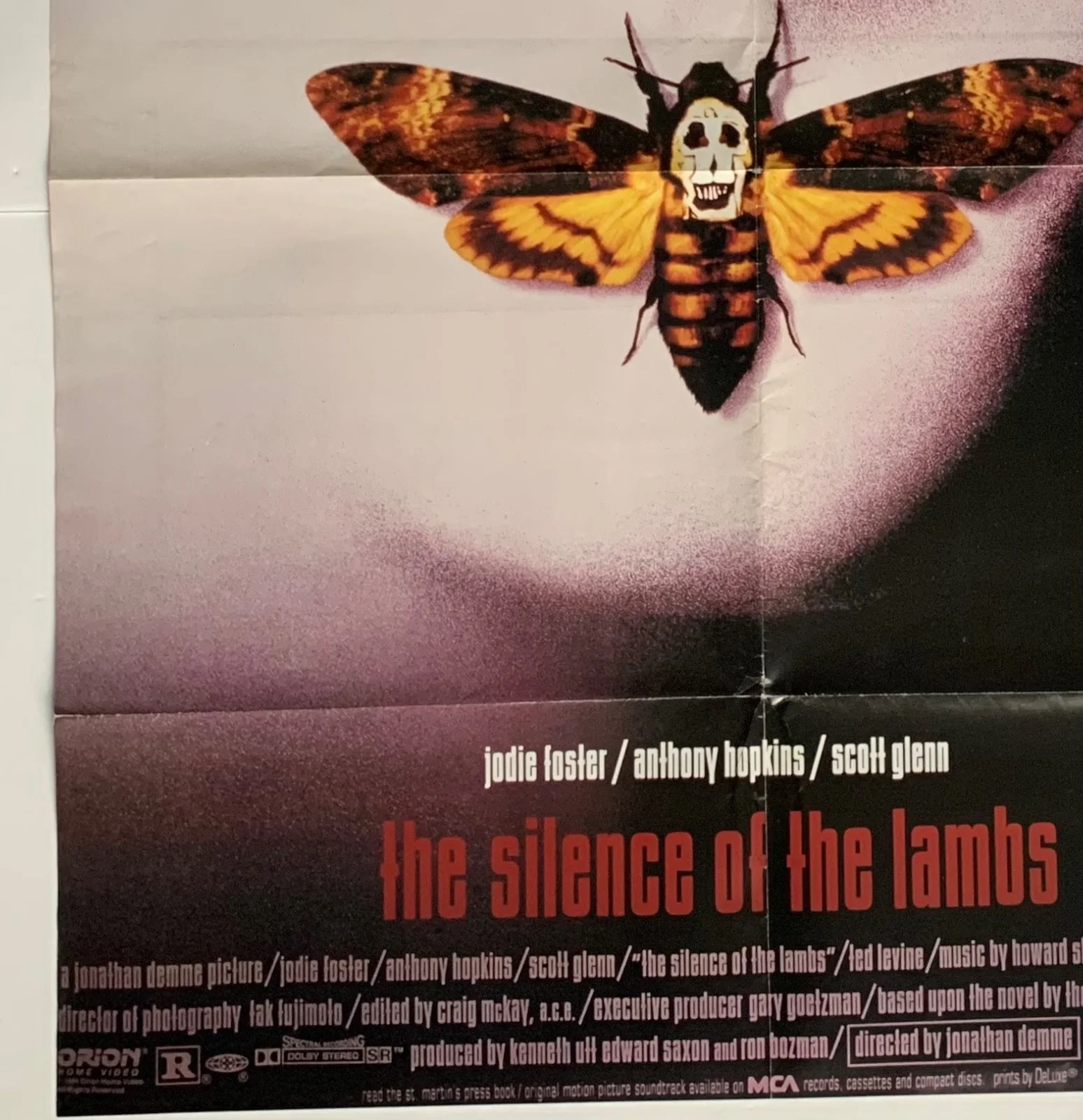 VINTAGE POSTER SILENCE OF THE LAMBS + GODZILLA DOUBLE SIDED FILM POSTER 1990’S, изображение 3