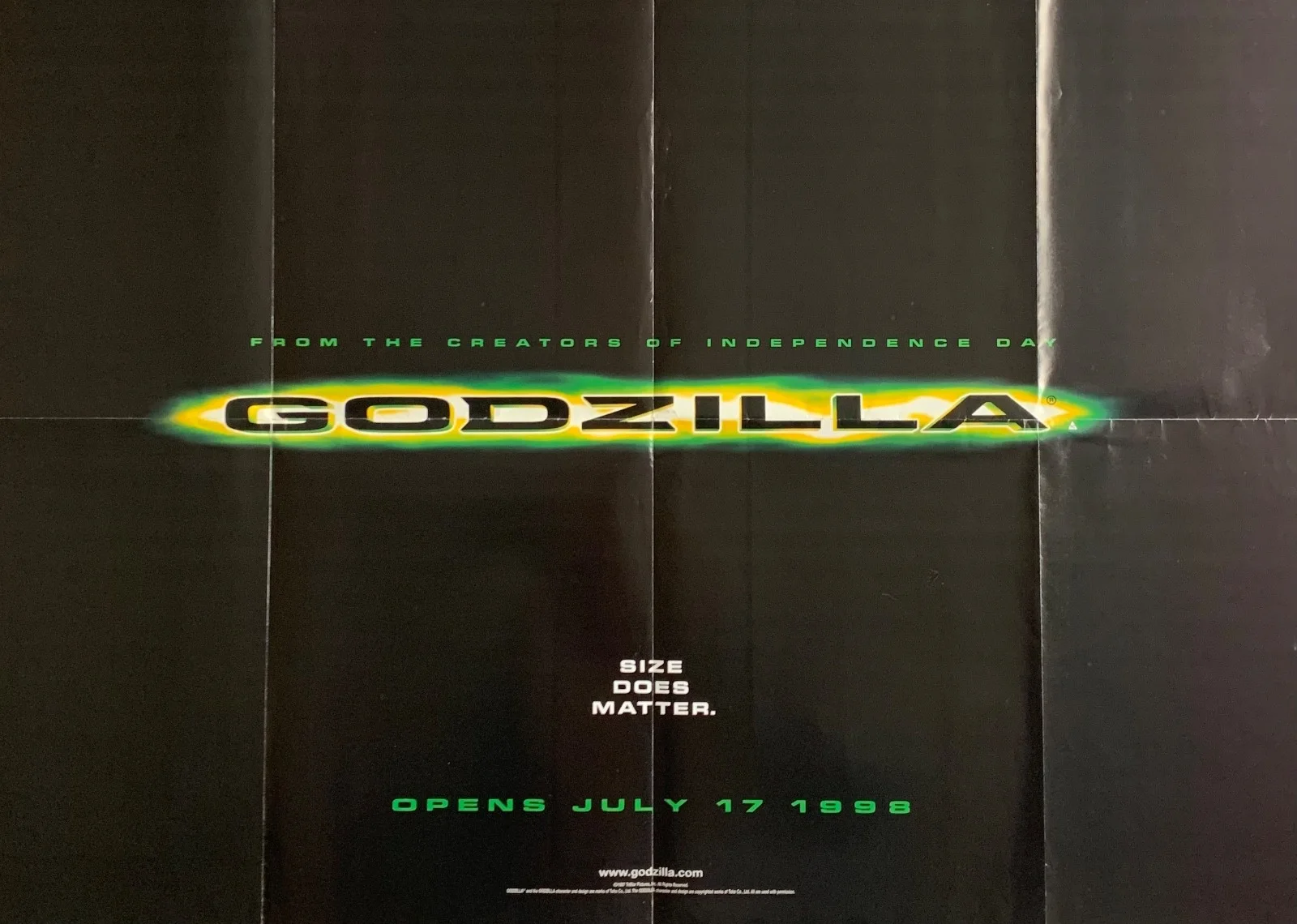 VINTAGE POSTER SILENCE OF THE LAMBS + GODZILLA DOUBLE SIDED FILM POSTER 1990’S, изображение 4