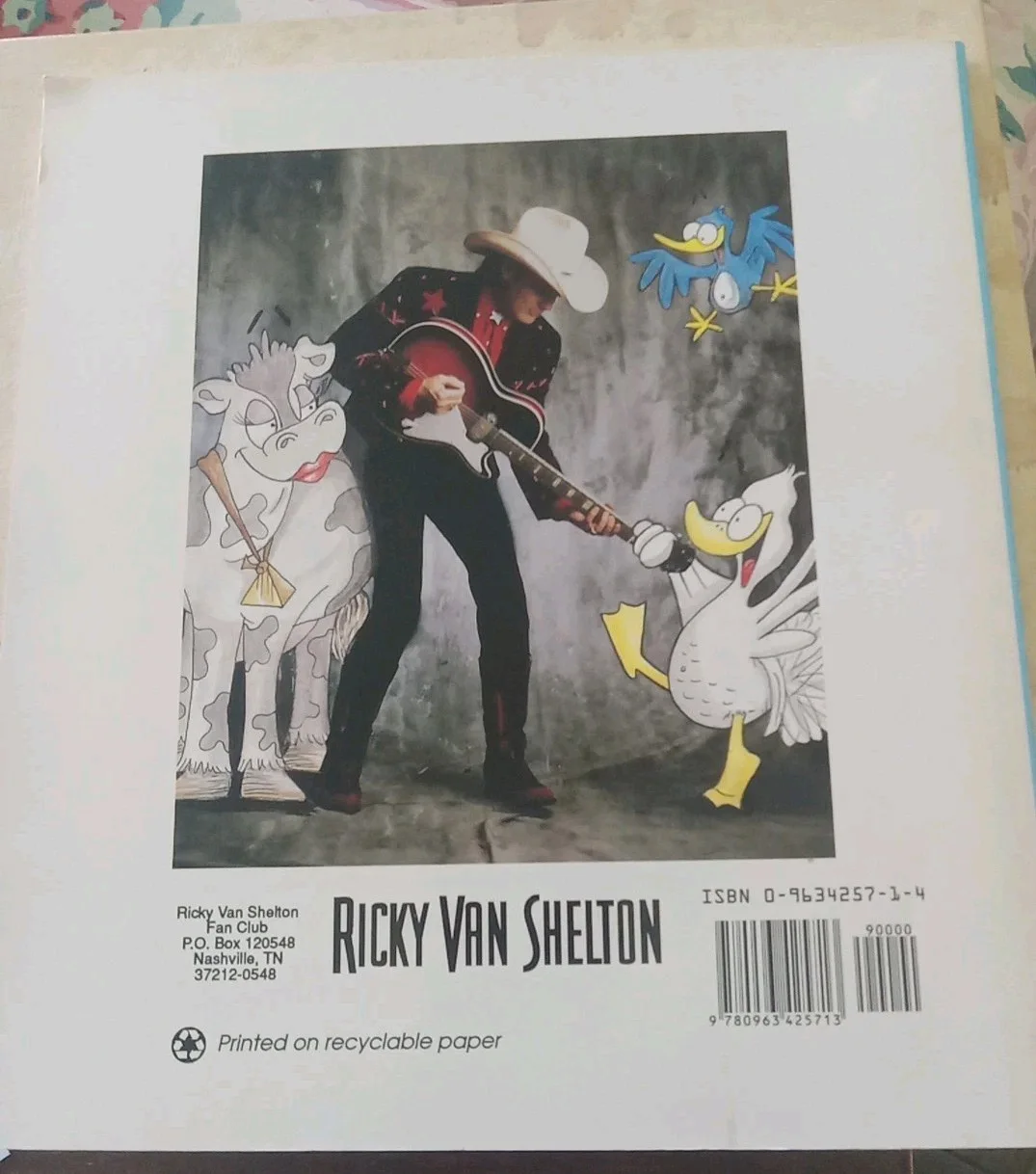 Quacker Meets Mrs Moo Autographed By Ricky Van Shelton 90's Country Music Star!, image 2