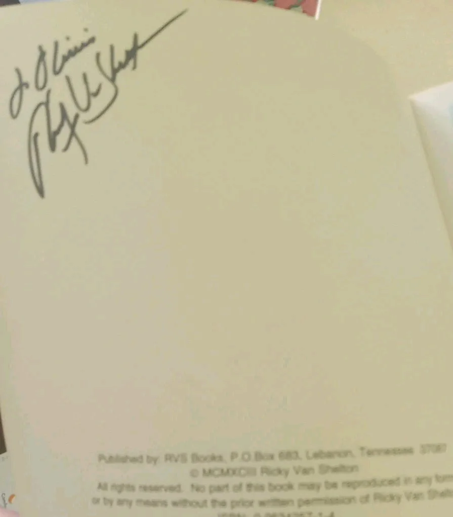 Quacker Meets Mrs Moo Autographed By Ricky Van Shelton 90's Country Music Star!, image 4