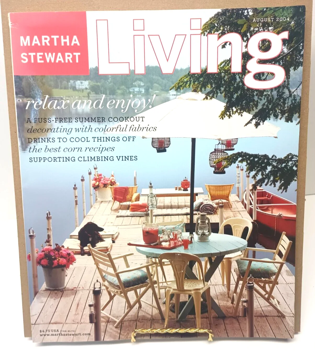 Martha Stewart — VTG Martha Stewart Living Magazine AUGUST 2004 Summer Cookouts - Cooling Drinks!