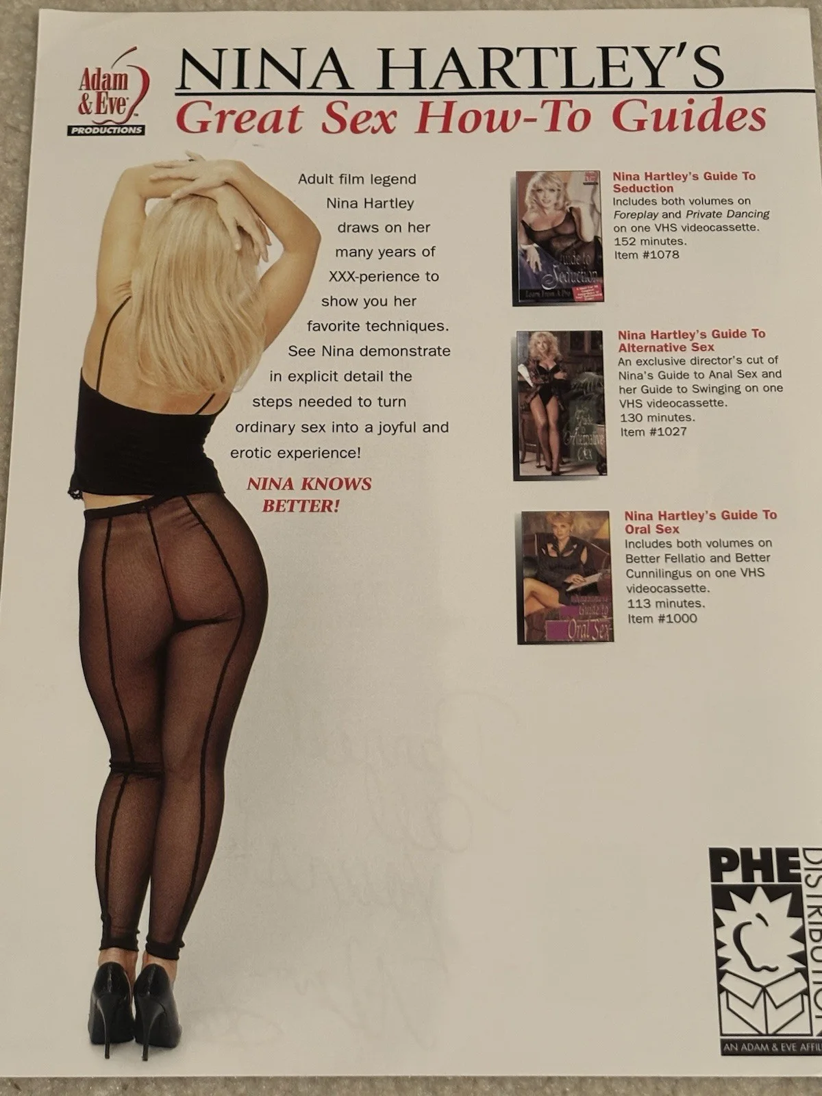 Nina Hartley — Nina Hartley Adult Star Signed HOW TO Promo Flyer Two/Sided 8x10 with COA, изображение 4