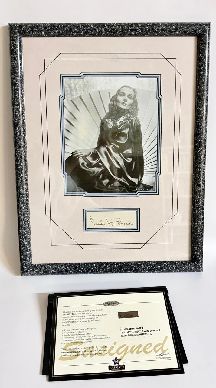 Carole Lombard Signature With COA 8x10 Photo Framed And Matted, image 3
