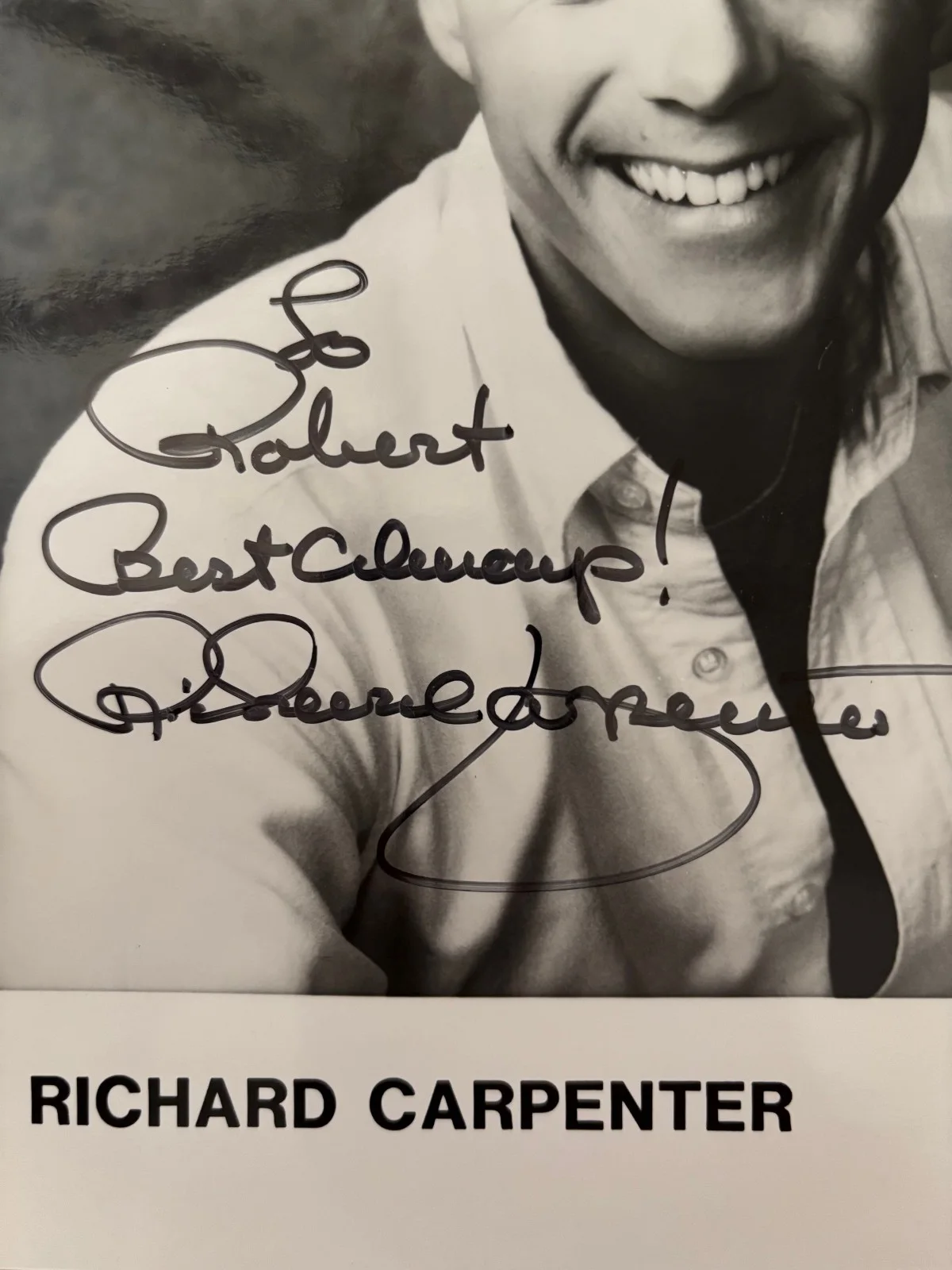 Richard Carpenter – Signed (8” x 10”) Autographed black and white photo, изображение 2