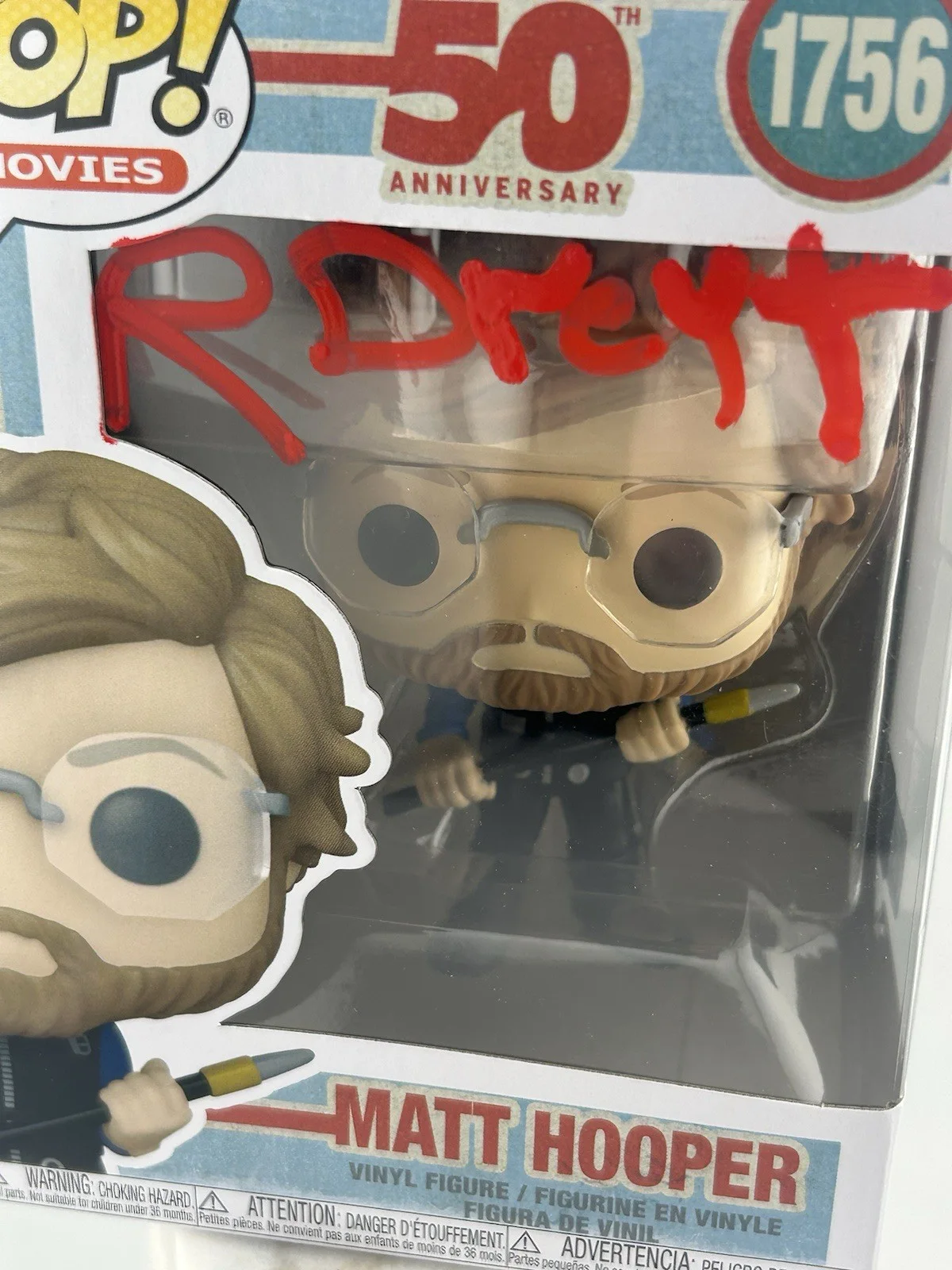 Richard Dreyfuss — Richard Dreyfuss Signed Matt Hooper Funko Pop 1756 Jaws Autograph Beckett OC COA, изображение 2