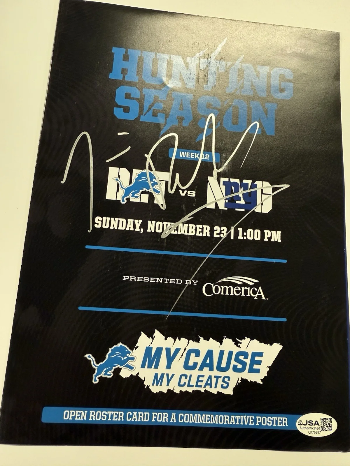 Jim Belushi — Actor / Comedian Jim Belushi Signed Detroit Lions Program JSA, image 2