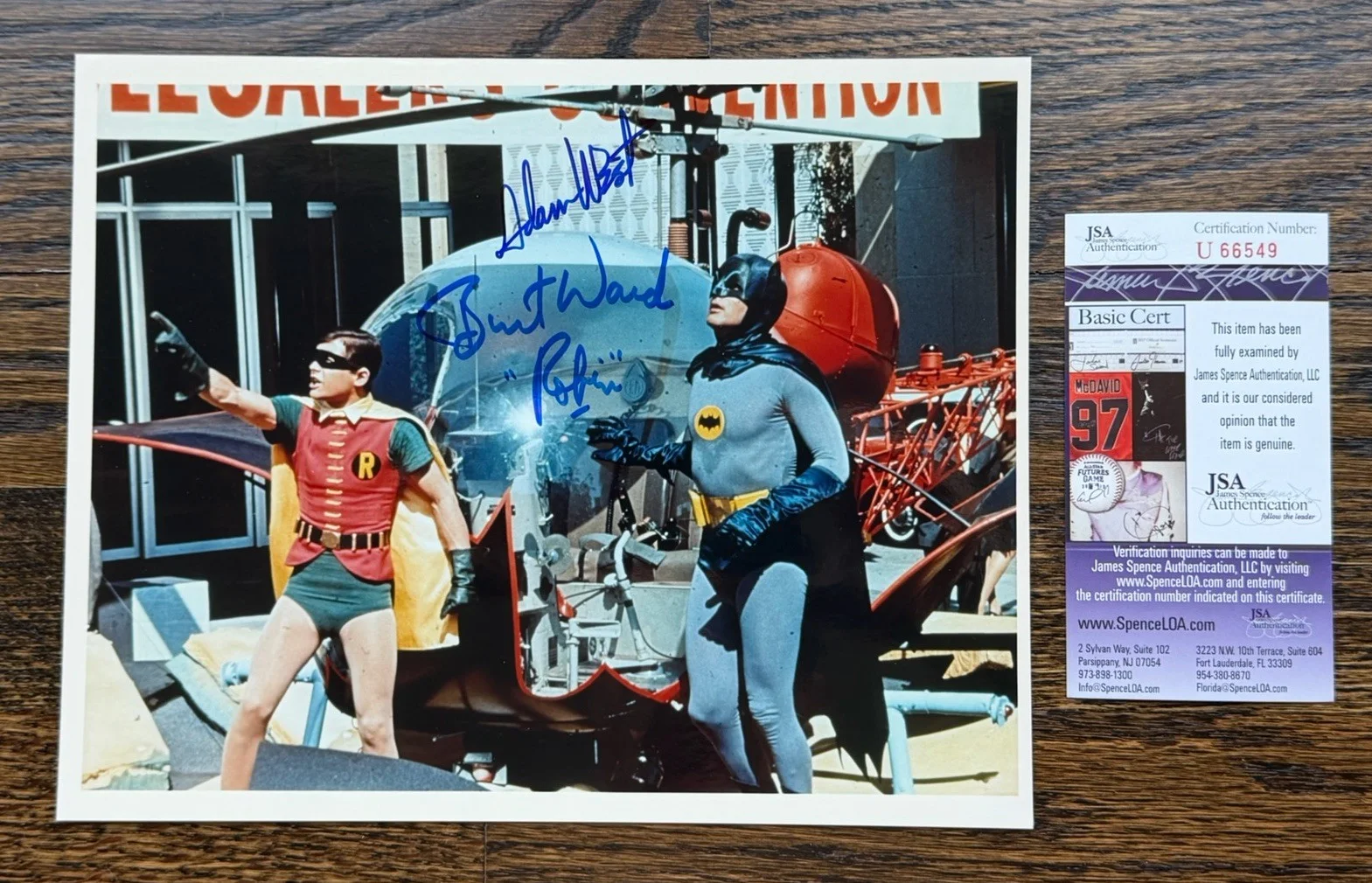 Adam West & Burt Ward — BATMAN ACTOR ADAM WEST and Burt Ward AUTOGRAPHED PHOTO JSA Certified