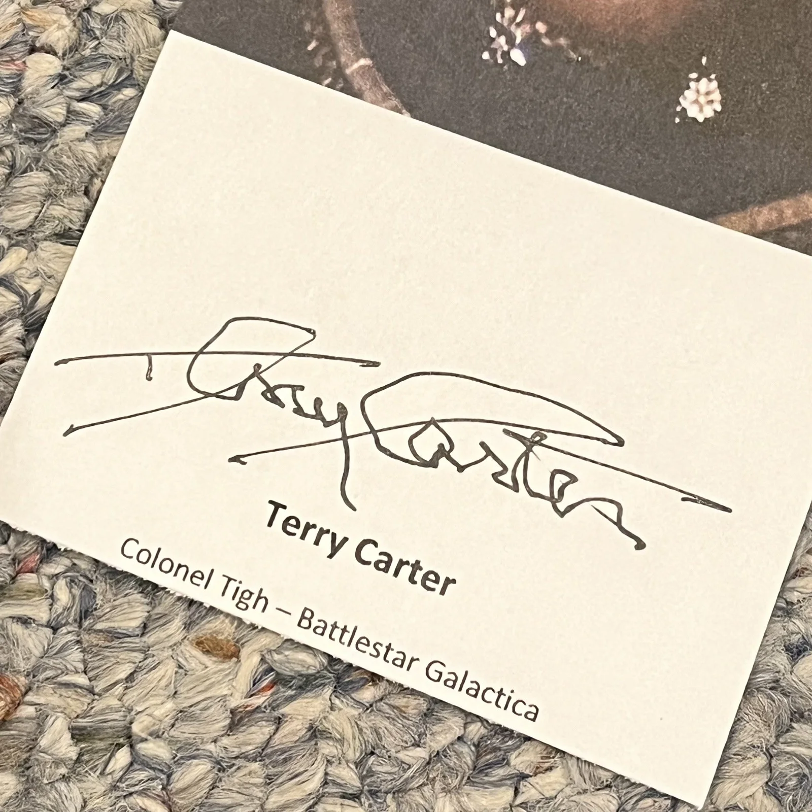Terry Carter — Terry Carter Colonel Tigh Autographed signature card Battlestar Galactica signed, изображение 2