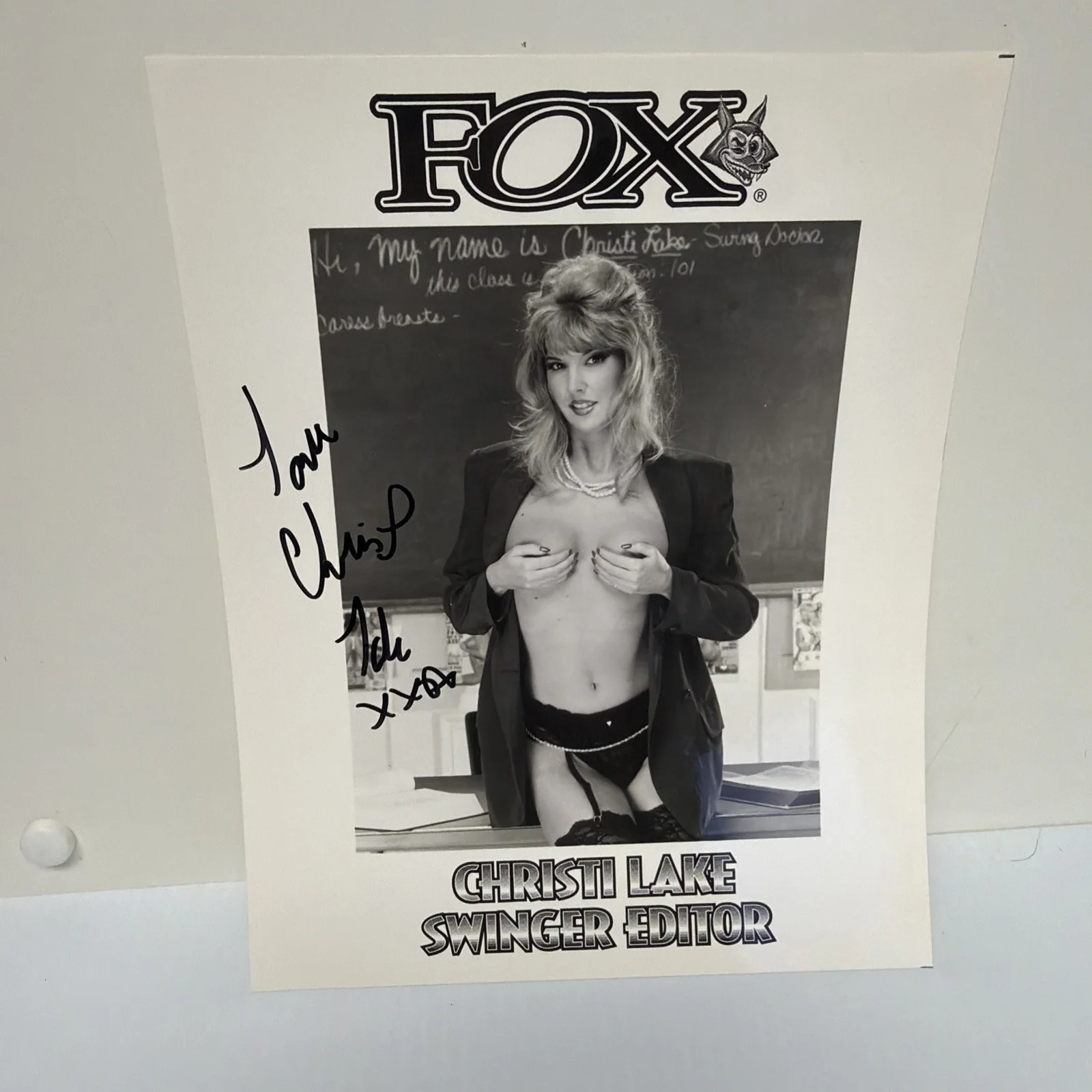 Christi Lake — Christi Lake REAL hand SIGNED SEXY SWINGER EDITOR Autographed Porn Star Promo, изображение 3