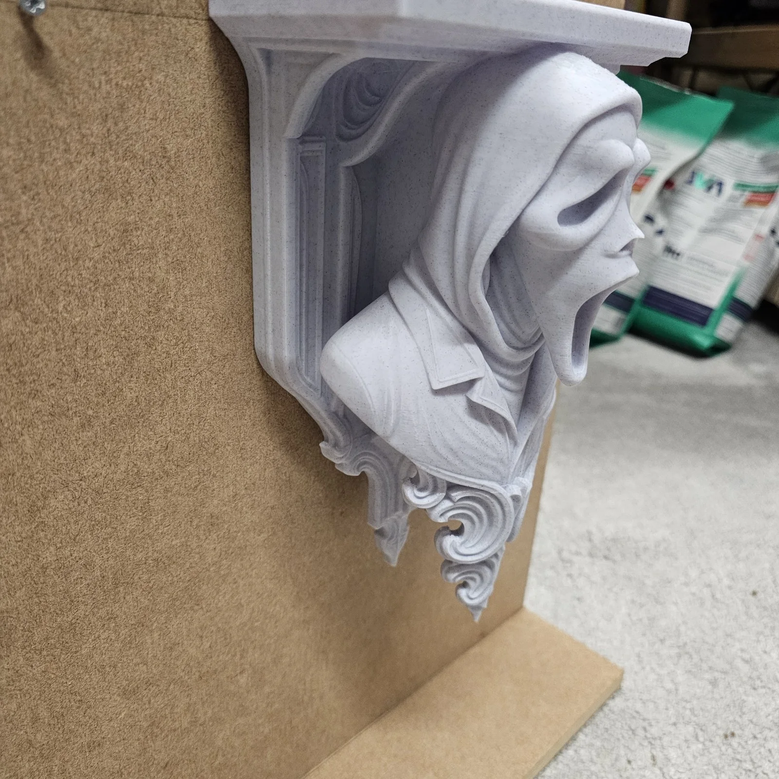 Scream Ghostface Inspired 3d Stone Effect Wall Corbel Shelf, image 5