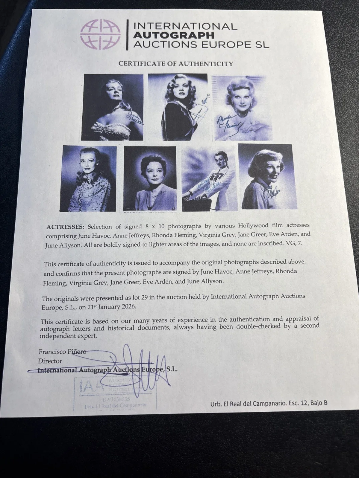 Jane Greer Signed 8x10 Photo Autograph IAA COA Out of the Past Film Noir, изображение 5