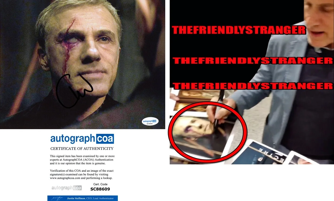 CHRISTOPH WALTZ — Christoph Waltz signed "NO TIME TO DIE" 8x10 Photo EXACT PROOF h 007 Bond ACOA