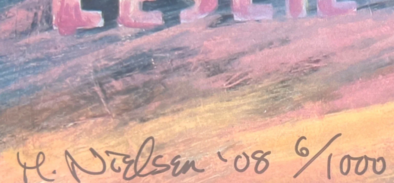 Leslie Nielsen — Leslie Nielsen 2 autographed Forbidden Planet signed lithograph 11x15 with COA, image 4