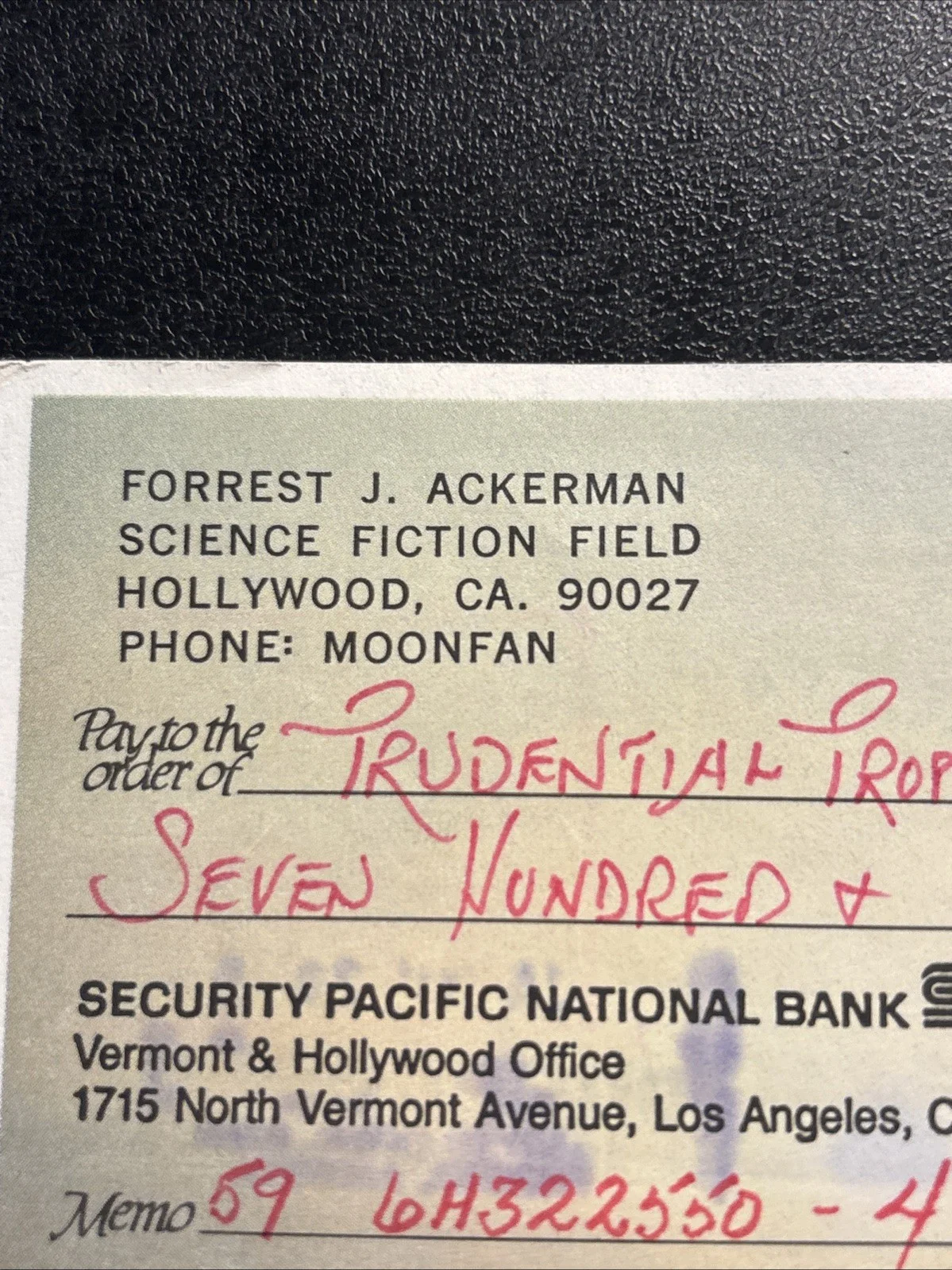 Forrest J Ackerman Signed Check Lot (13) Estate Fresh Horror Sci-Fi, image 4
