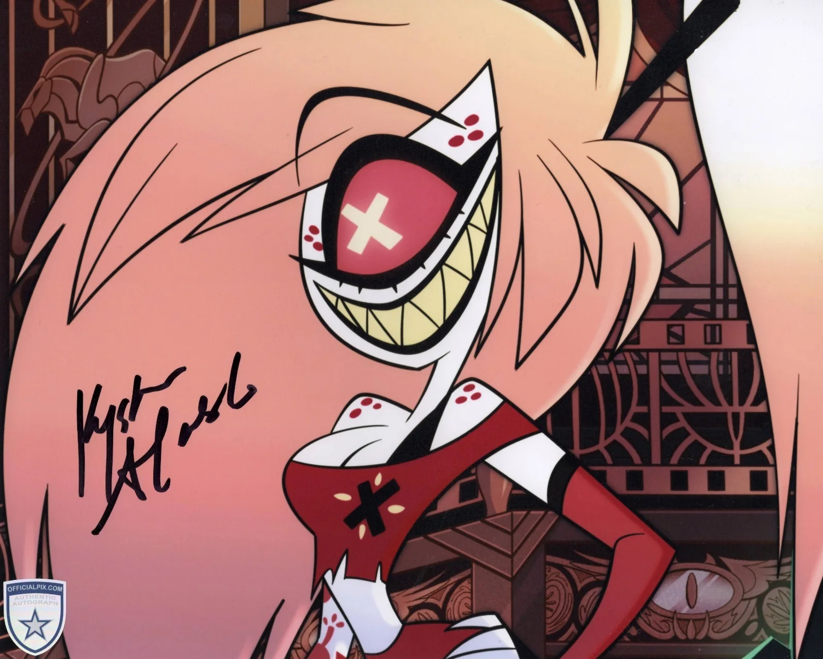 Krystina Alabado — Signed Krystina Alabado Hazbin Hotel Cherri Bomb 8x10 w/ Official Pix COA