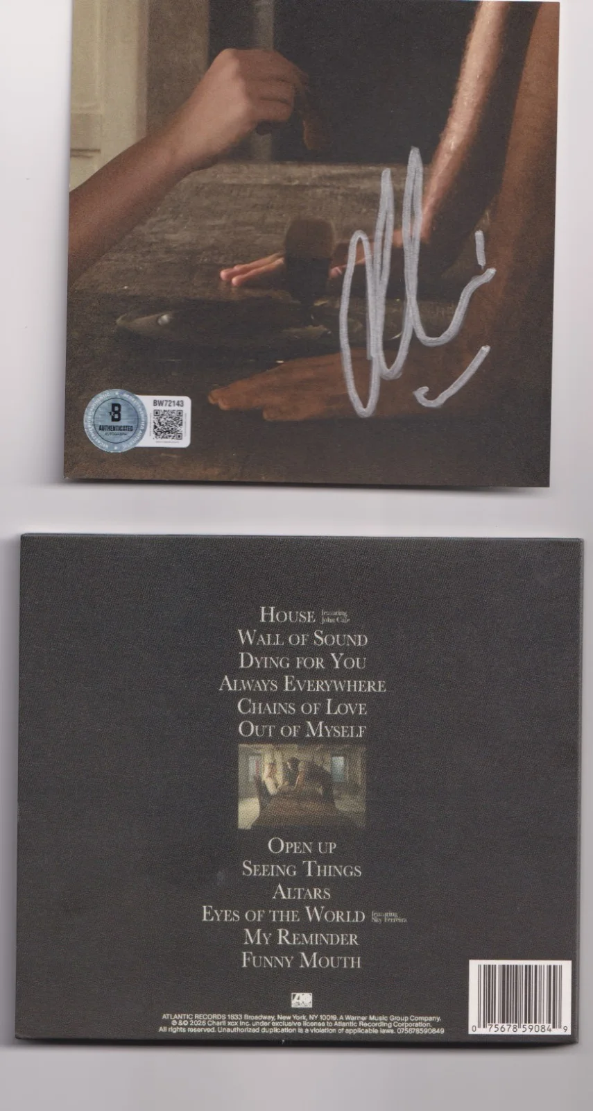 CHARLI XCX WUTHERING HEIGHTS SIGNED AUTOGRAPH CD INSERT & CD BECKETT COA, image 2